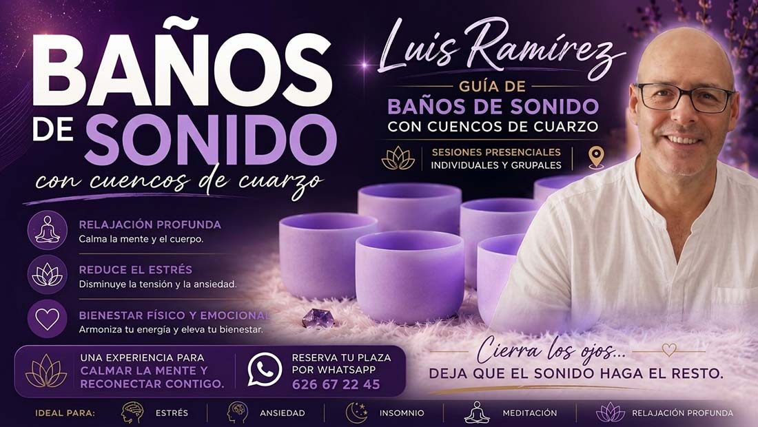 Taller en Cortijo el Soto de Baños de Sonido con Cuencos de Cuarzo